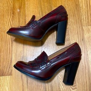 Aldo maroon heeled loafer 37